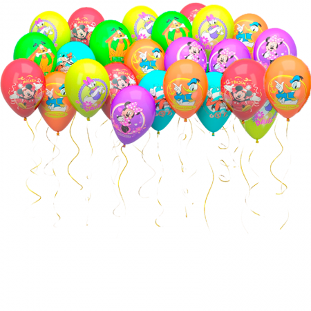 Разноцветные воздушные шарики под потолок Дисней 100 штук