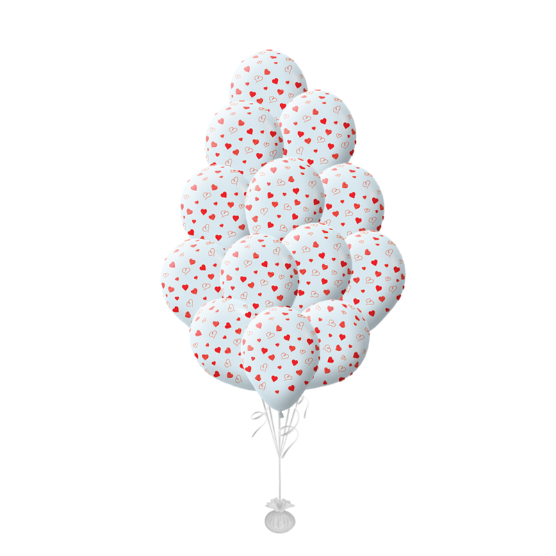 Воздушные шары «Россыпь сердец» на 8 марта