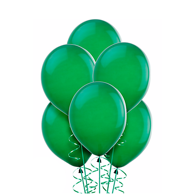 Воздушный шарик Зеленый, металлик.