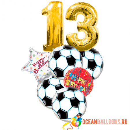 Букет из фольгированных шаров «С Днем Рождения, футболист!»