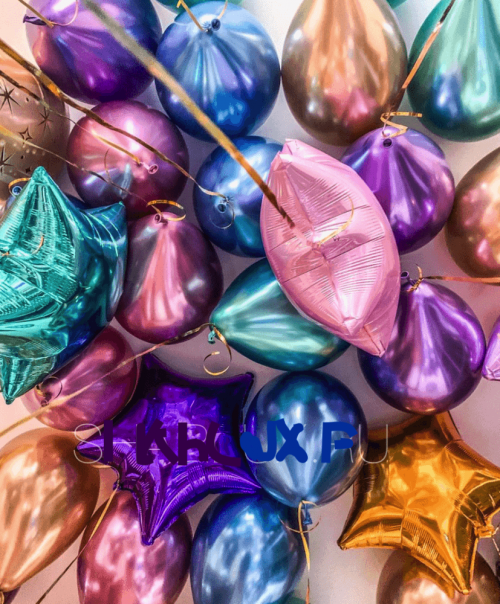 «Вечеринка» подборка из 40 разноцветных воздушных  шаров и 6 звезд