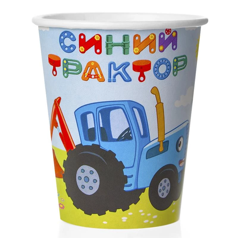 Стаканы (250 мл) Синий трактор, 6 шт