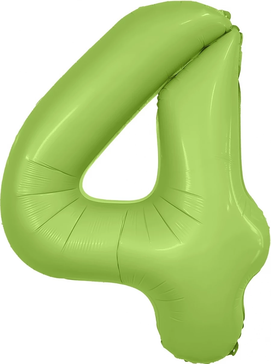 Шар Цифра, 4 Slim, Фисташка, Сатин